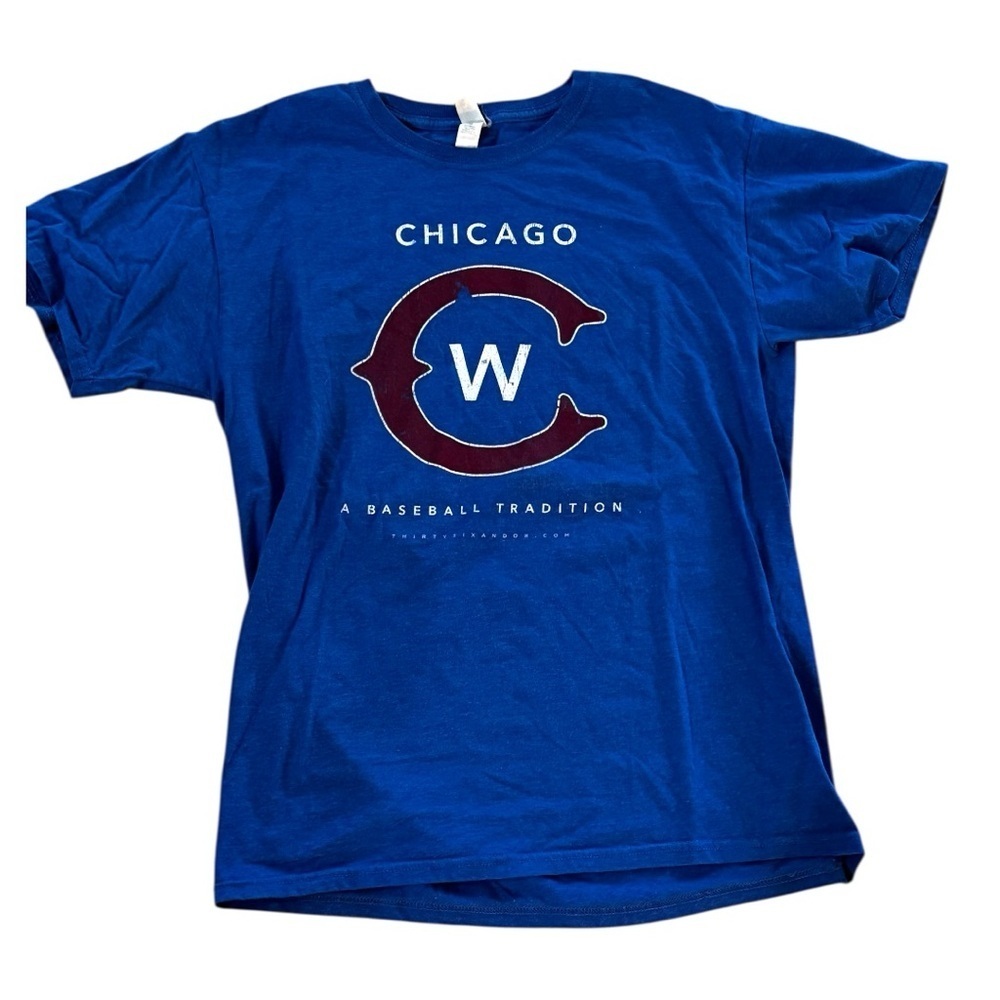 Jerzees Blue Short Sleeve Tee with Iconic Design